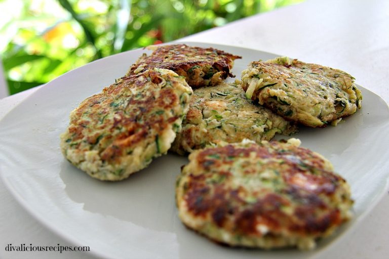 Keto Zucchini Fritter with Feta & Mint