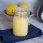Lemon curd in a jar