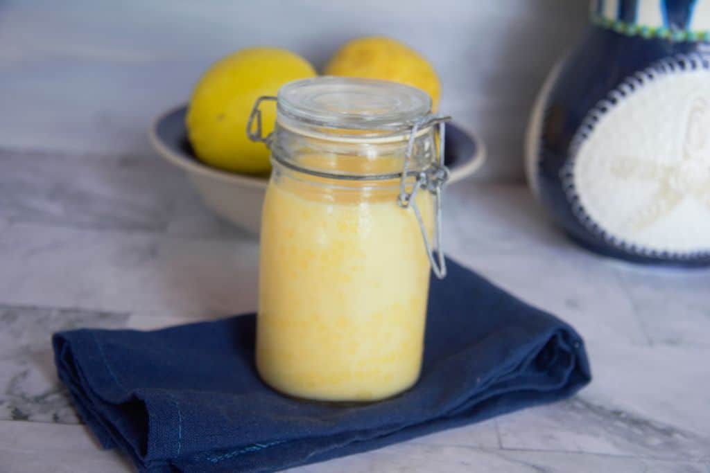 Lemon curd in a jar
