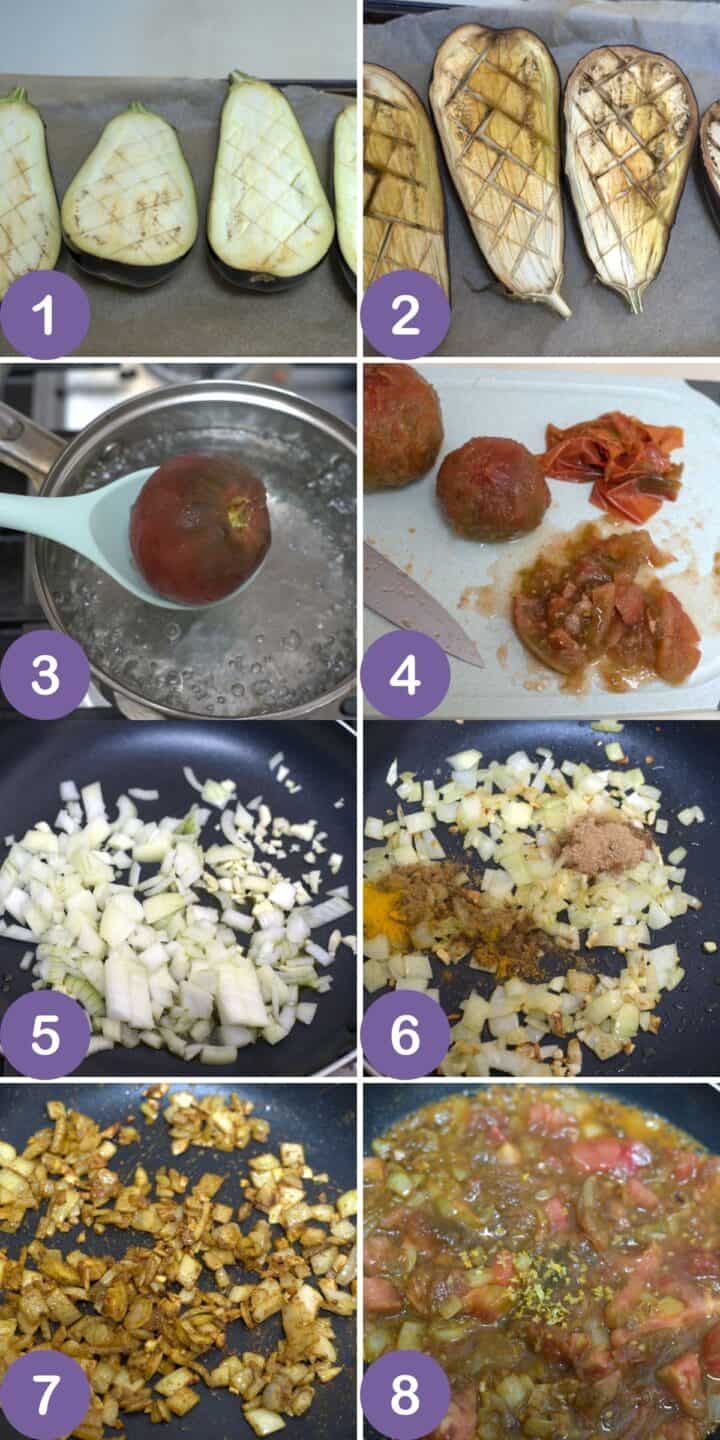 eggplant salad process