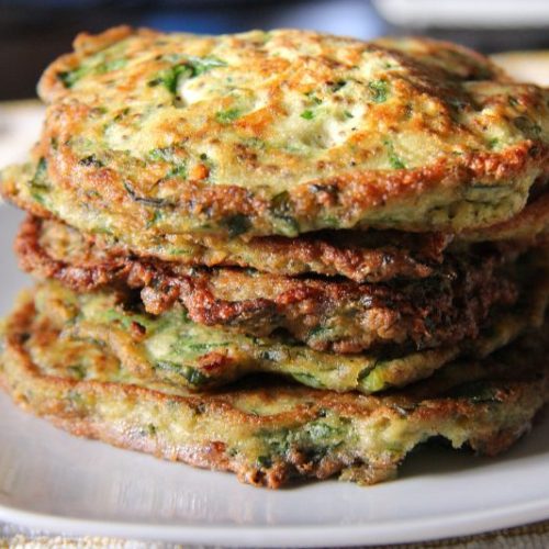 savoury spinach pancakes with coconut flour