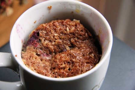 flaxseed muffin in a mug