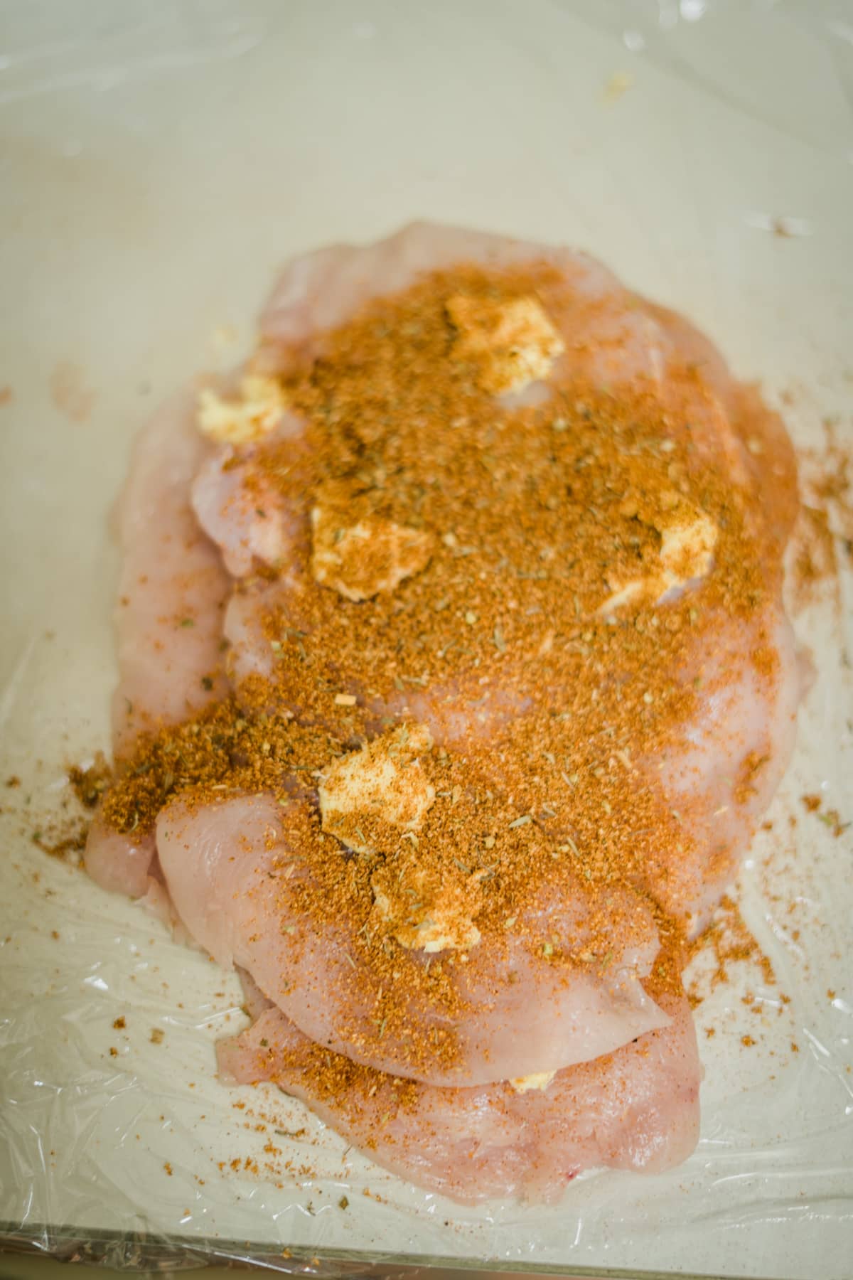 seasoned chicken breast with butter