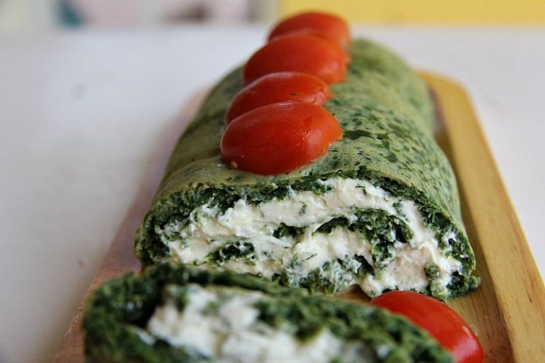 Spinach Roulade with Goats Cheese