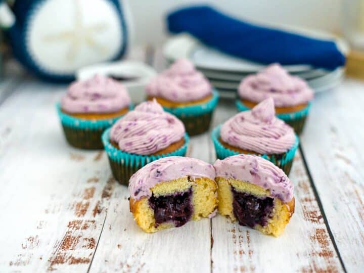 cupcakes with a blueberry filling