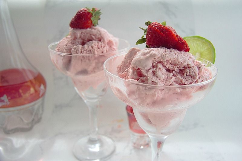 a strawberry ice cream with tequila