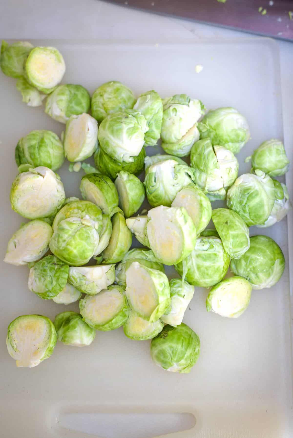 halved sprouts