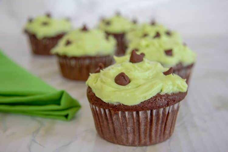 chocolate cupcake with mint frosting