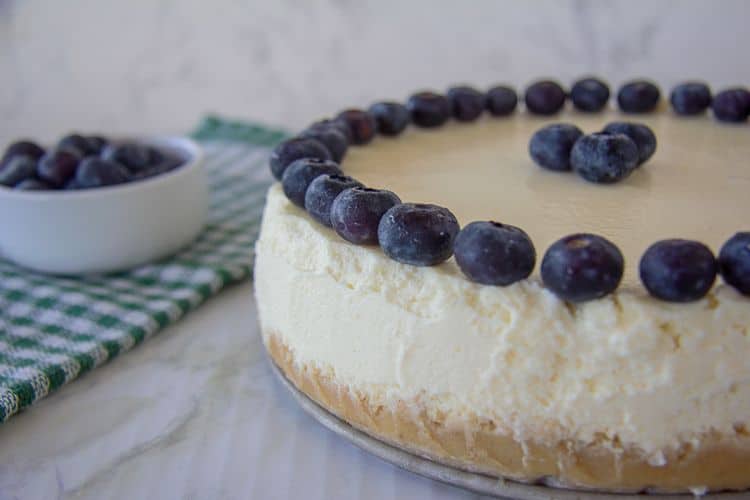 Easy baked lemon cheesecake with a nut crust