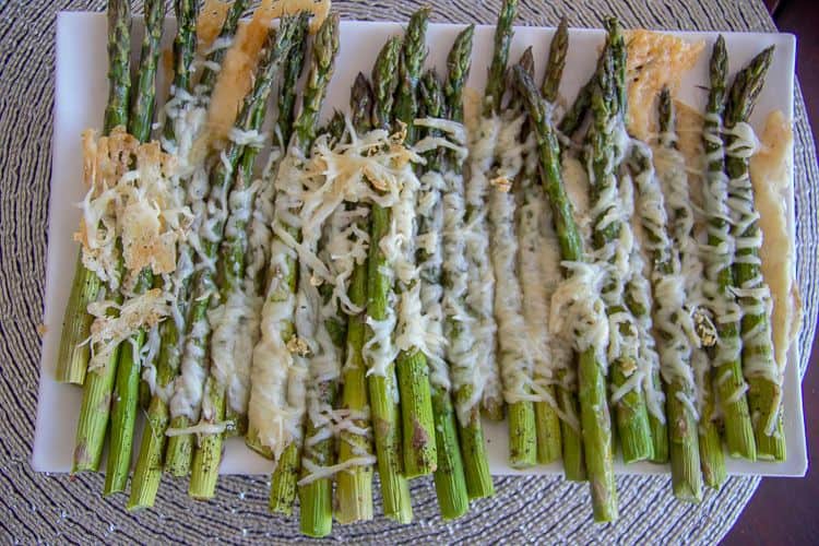 asparagus spears roasted with Parmesan cheese