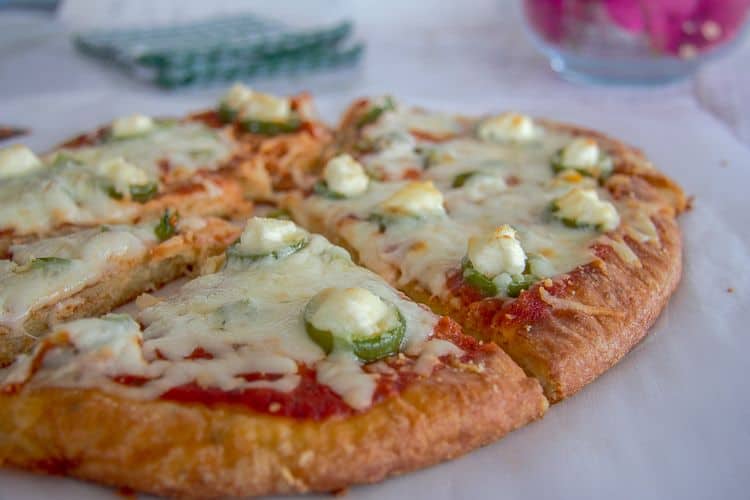 pizza with a jalapeno popper topping