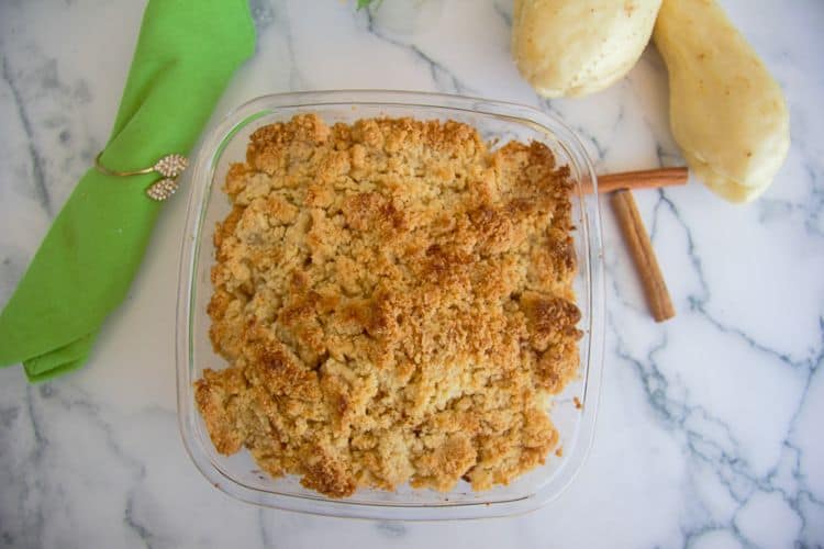 chayote crumble with almond flour
