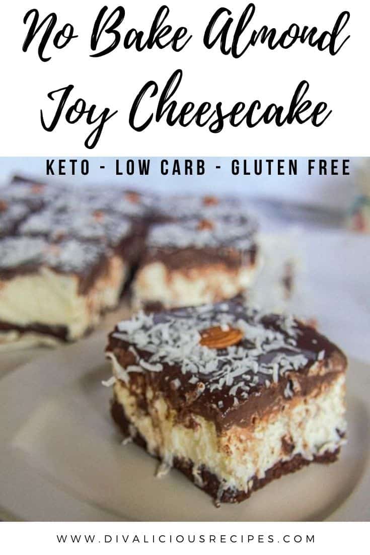 No Bake Keto Almond Joy Cheesecake Bars