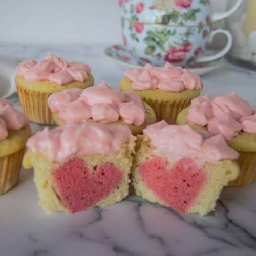 low carb heart cupcakes