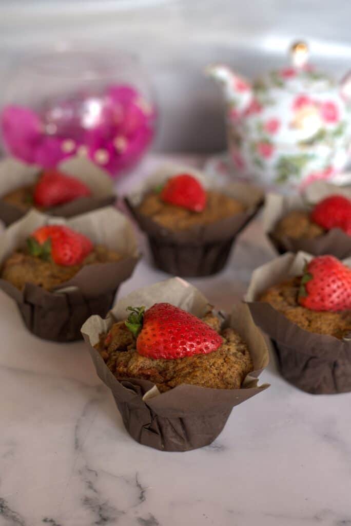 strawberry flaxseed muffin