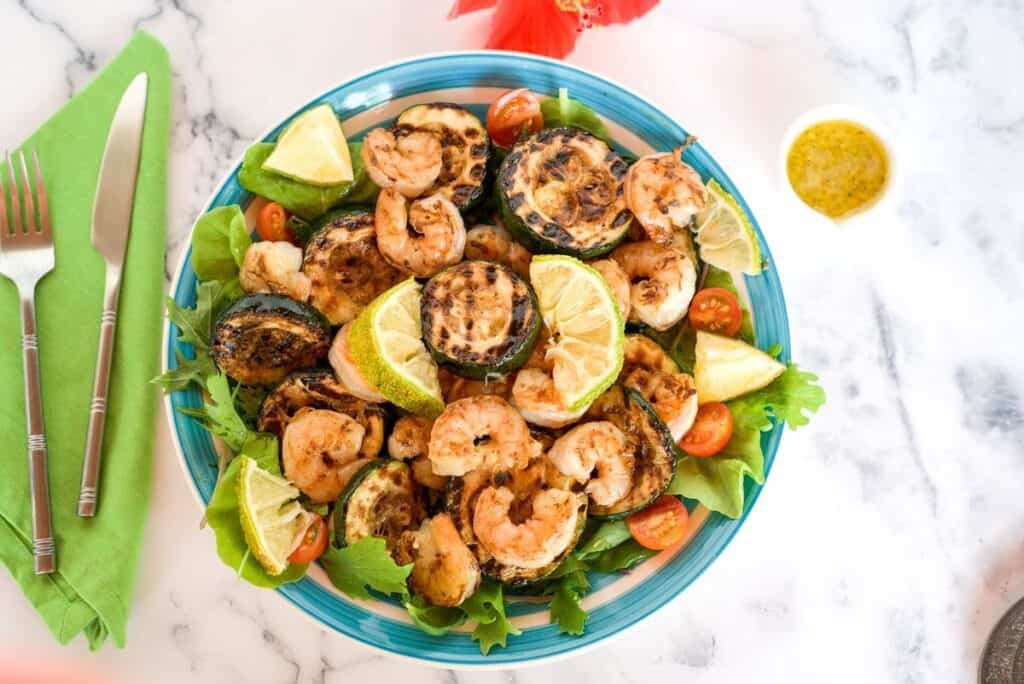 zucchini shrimp salad