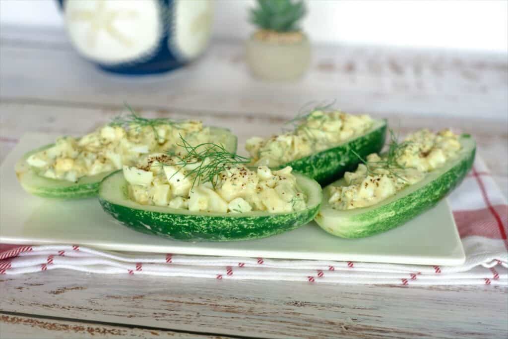 cucumber stuffed with egg salad