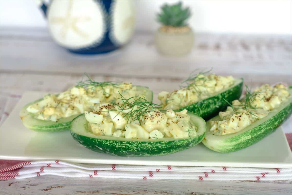 cucumbers stuffed with egg salad