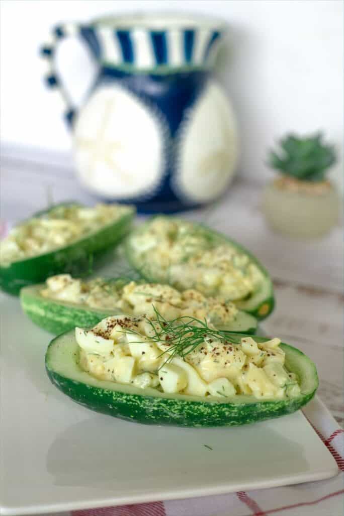 cucumber stuffed with egg salad