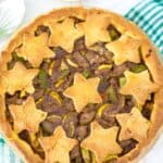 A keto apple pie with stars on top.