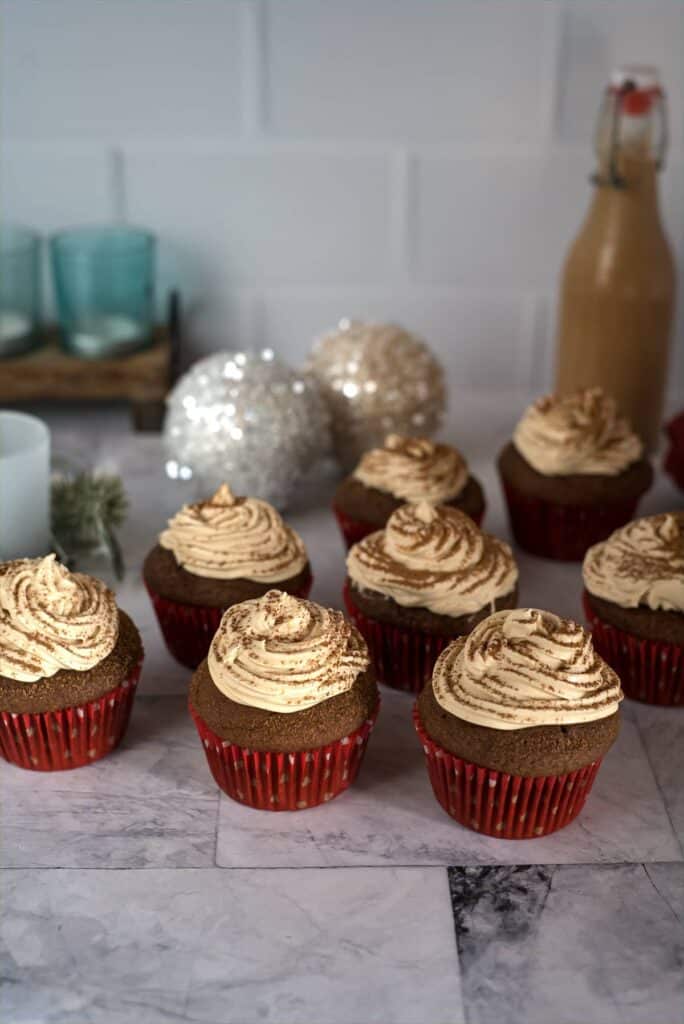 chocolate cupcakes with a Baileys cream frosting