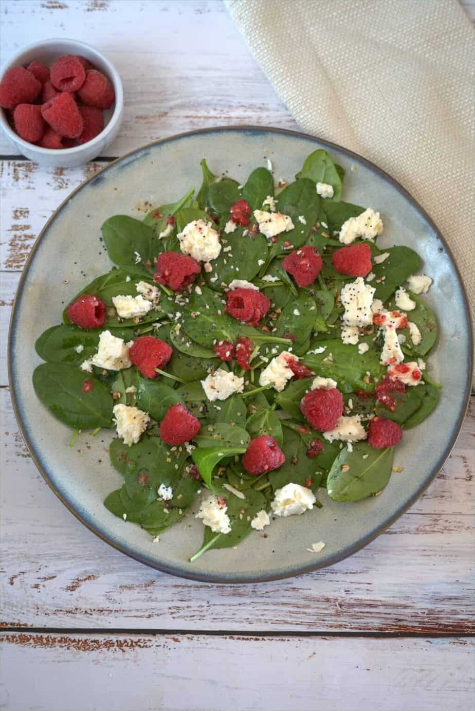 Spinach Raspberry And Feta Salad