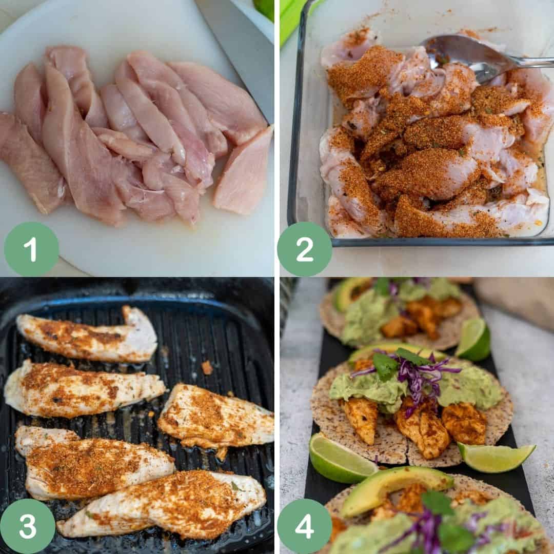 chicken taco process