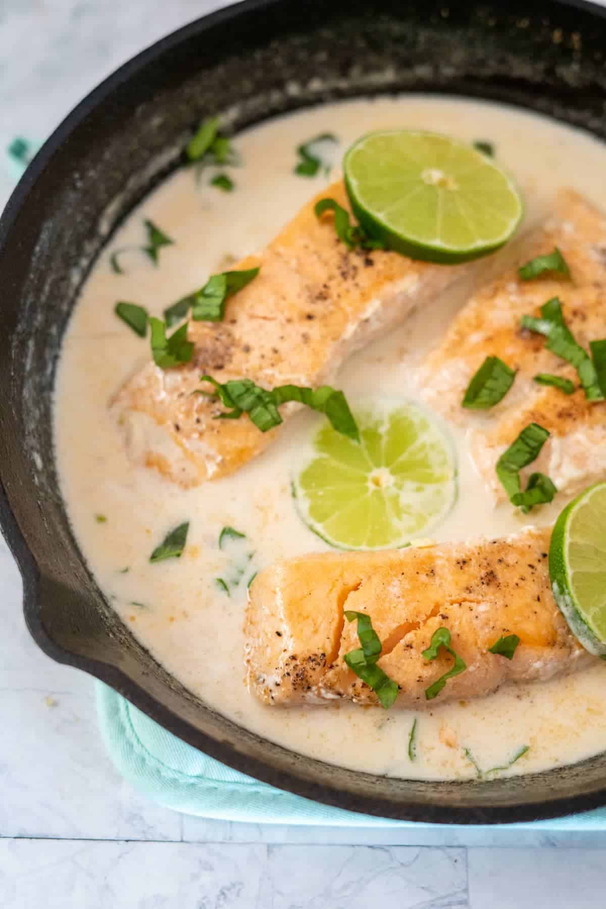 coconut salmon with lime