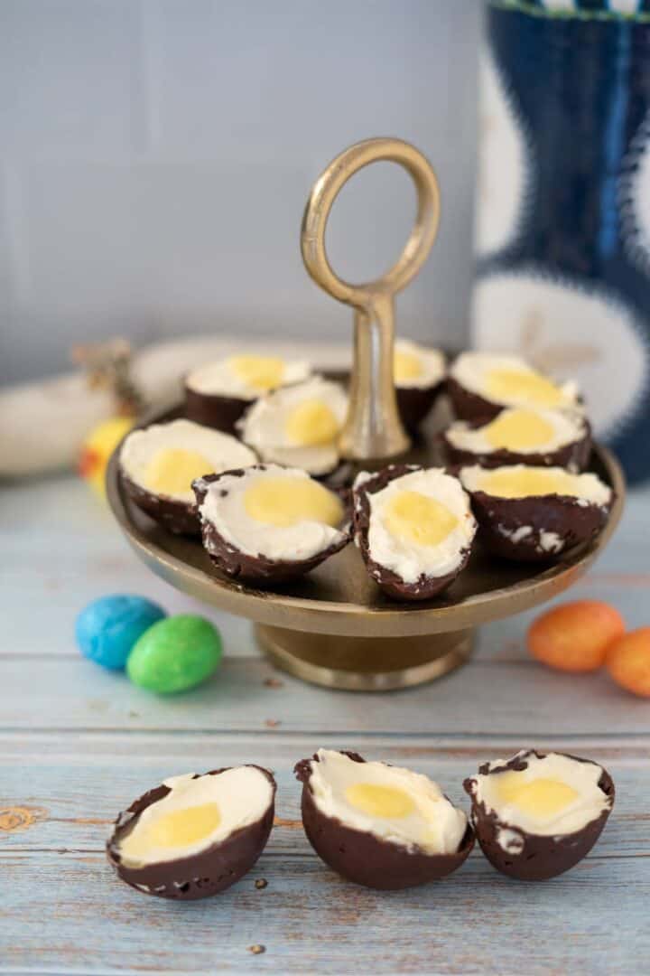 cheesecake filled eggs