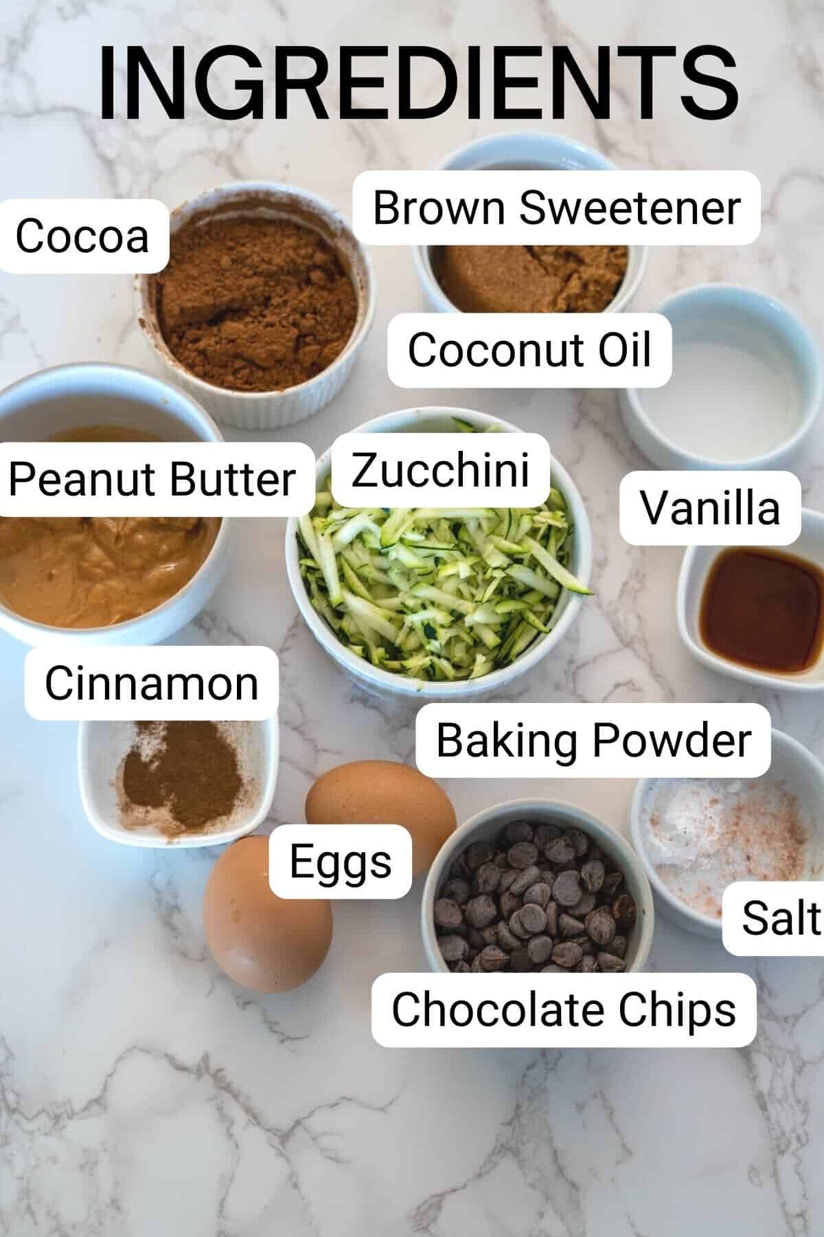 keto zucchini muffin ingredients