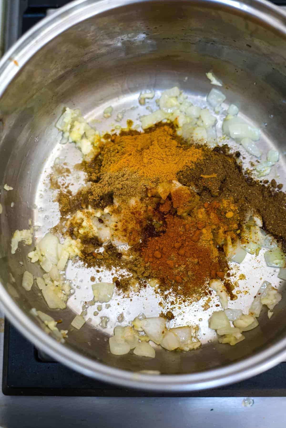 spices cooked in saucepan