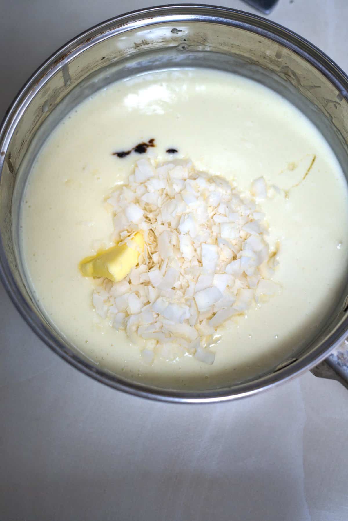 cream with coconut and butter