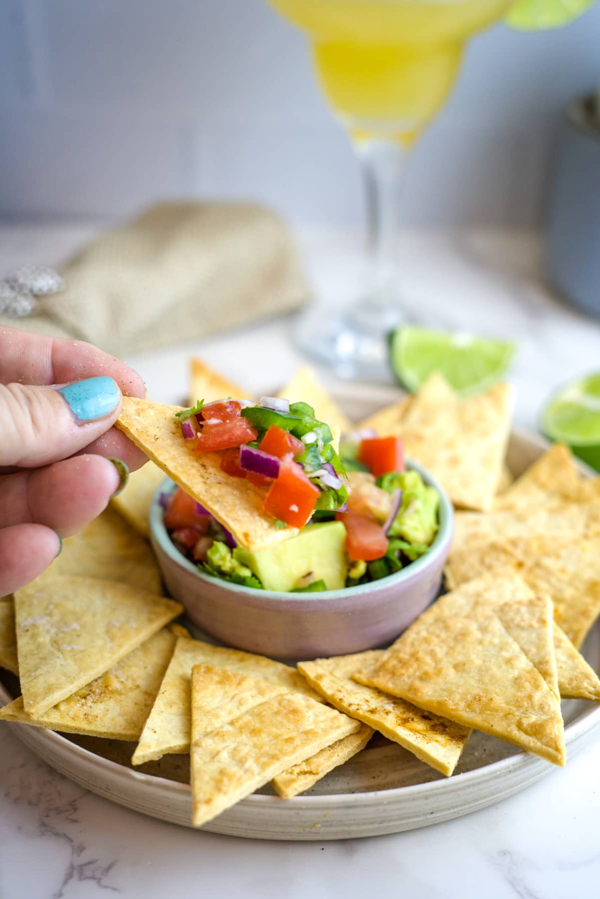 low carb tortilla chips with salsa
