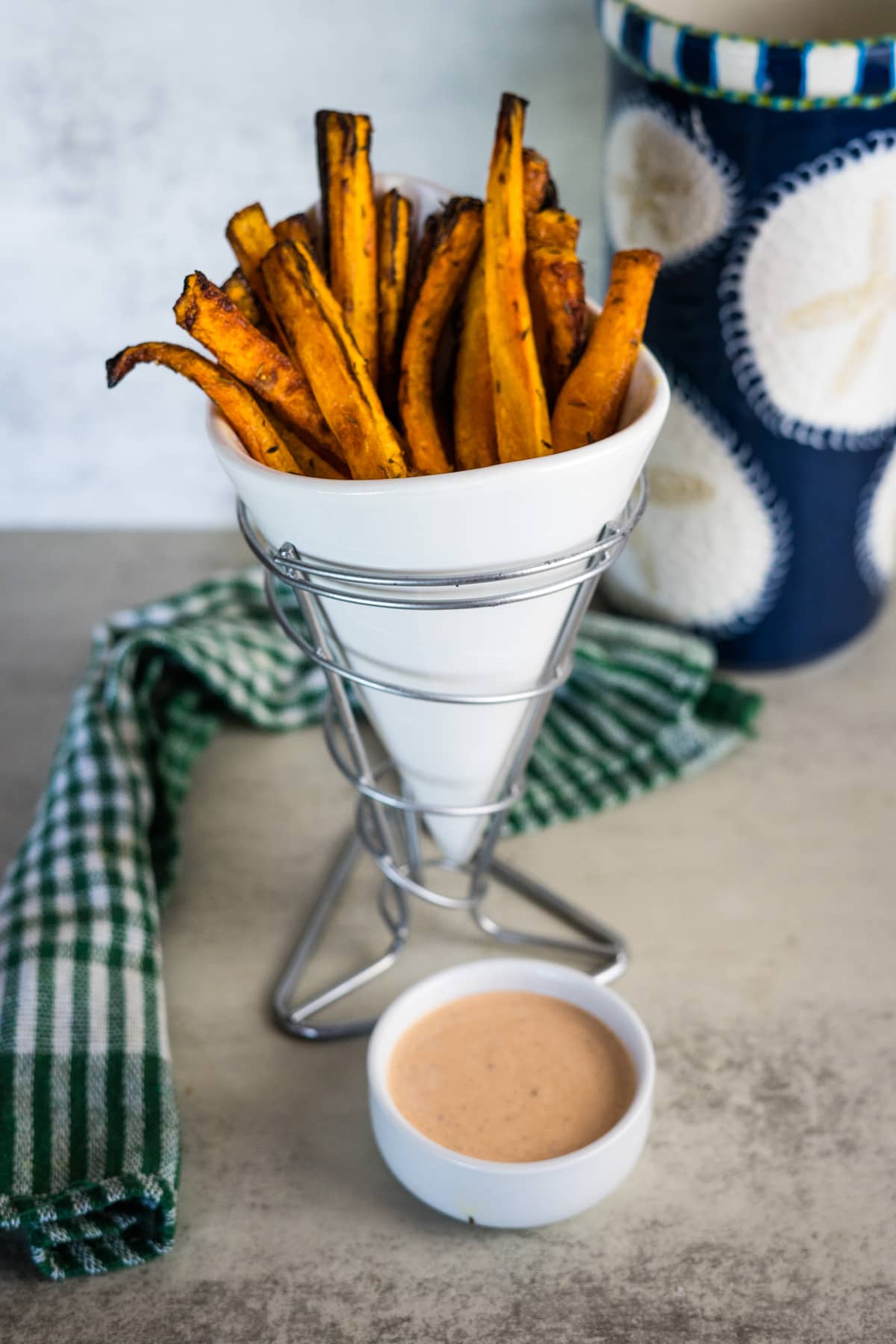 carrot fries in serving dish.