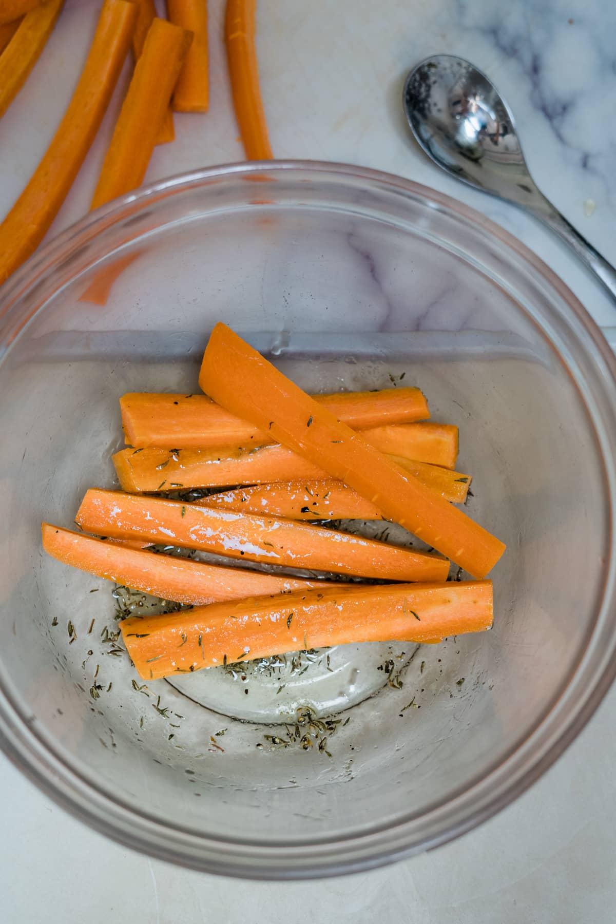 carrots in seasoned oil