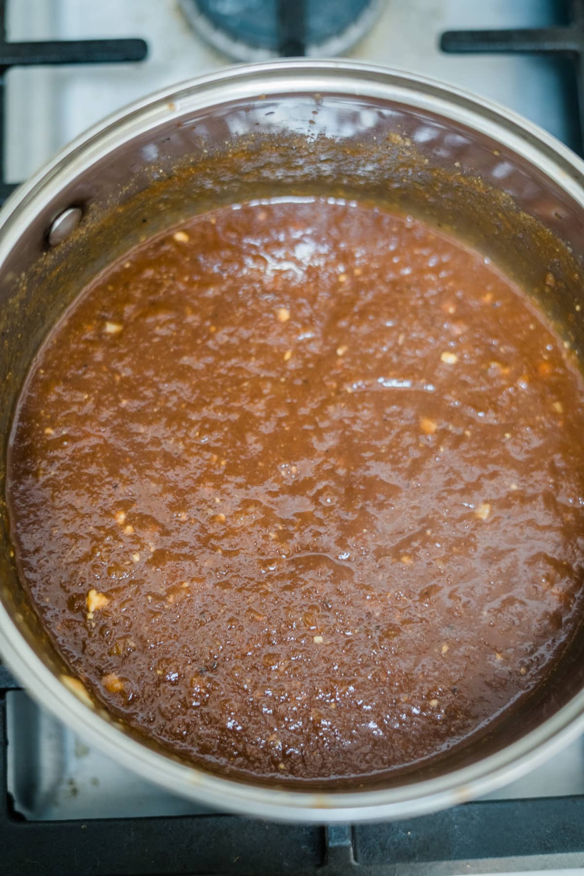 bbq sauce in a pan.