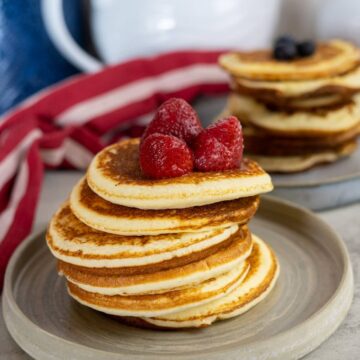 cottage cheese pancakes on a plate