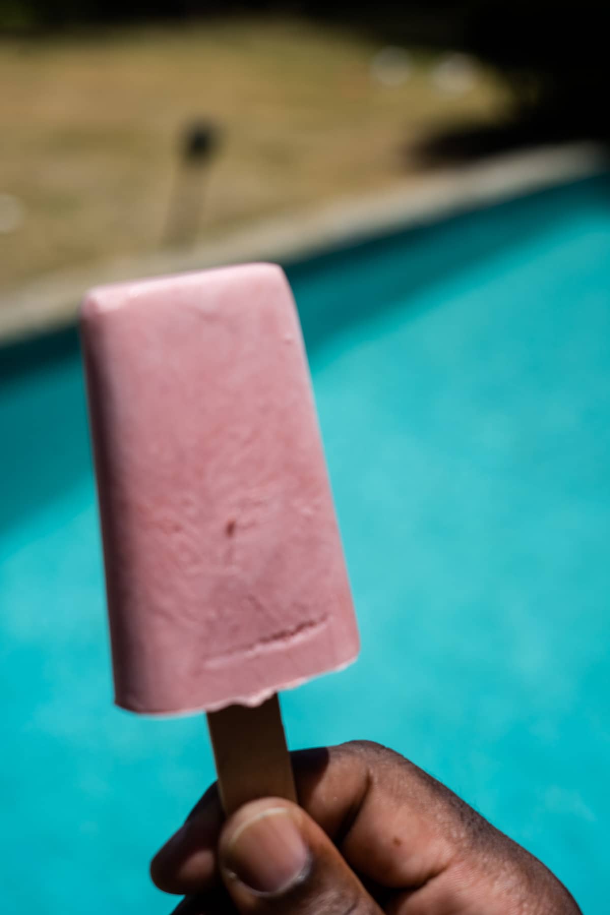 strawberry popsicle by the pool.