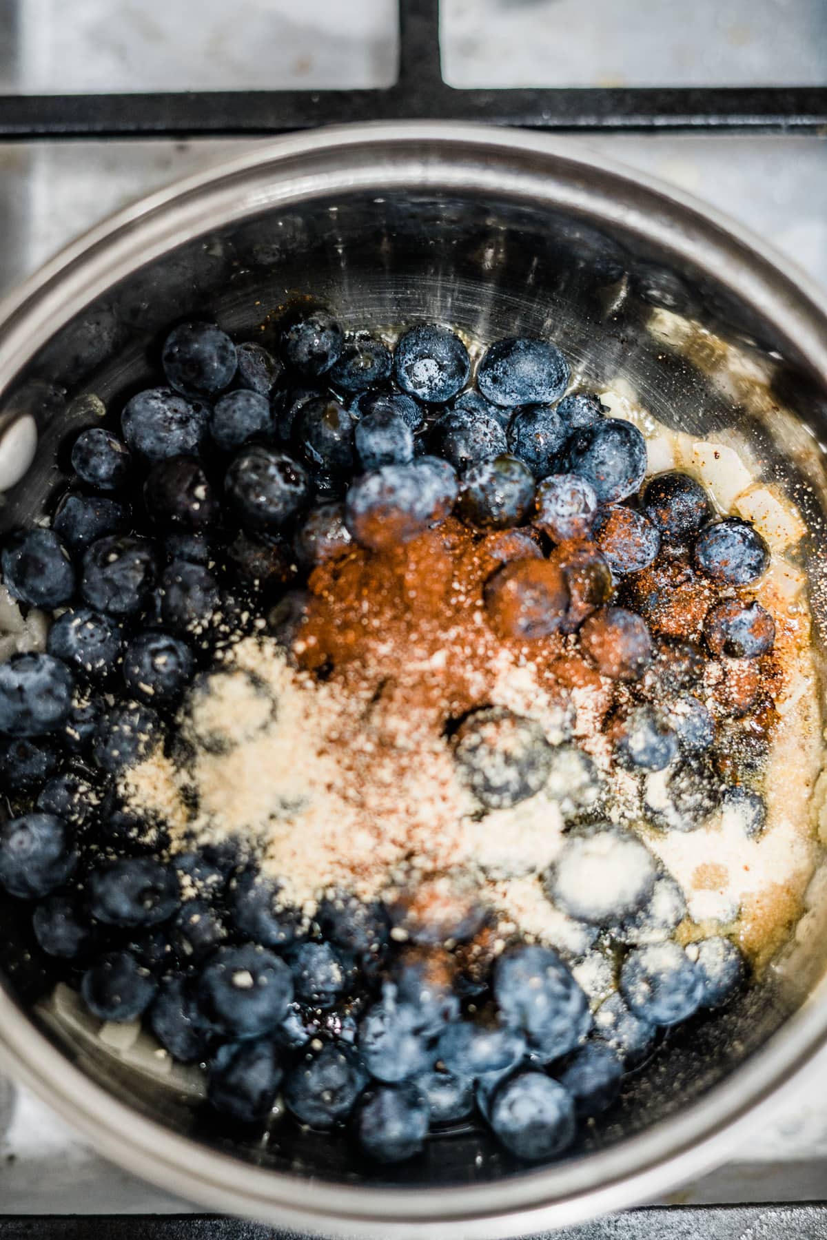 blueberries in pan