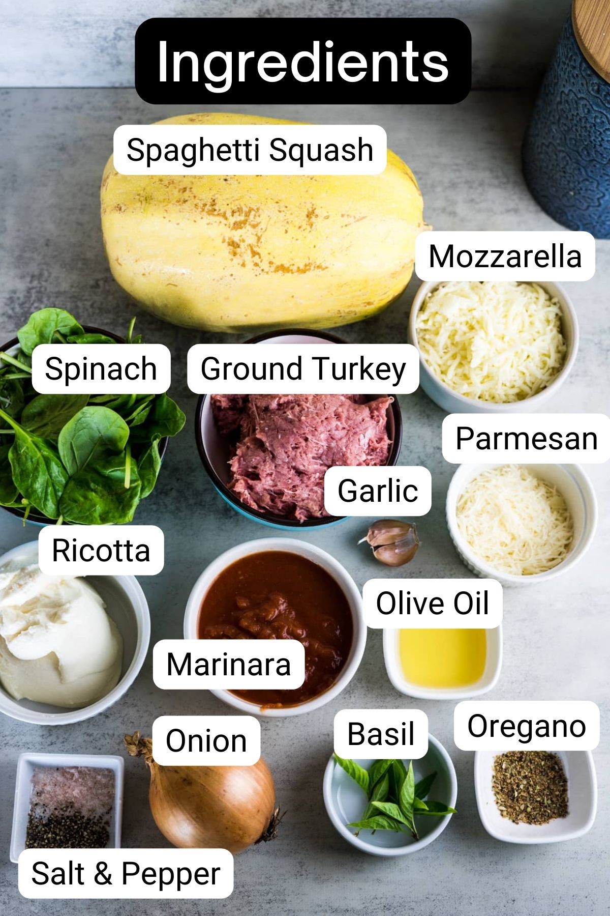 ingredients for spaghetti squash lasagna