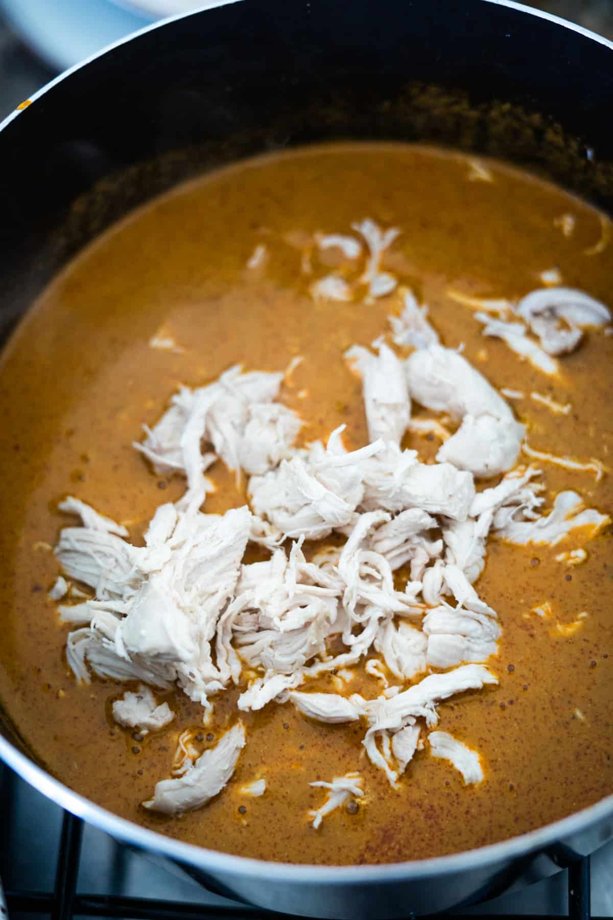 A pot of chicken tikka masala.