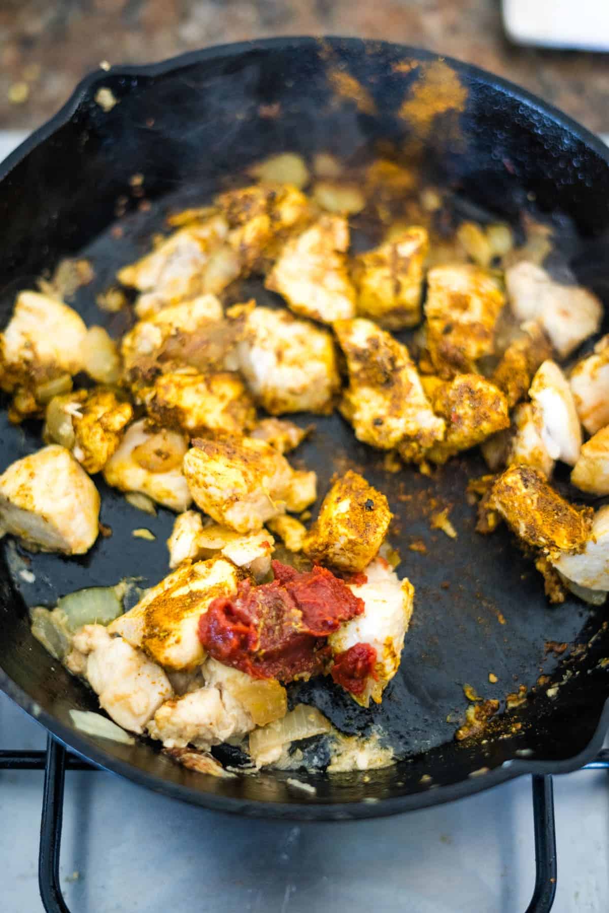 A chicken pasanda frying pan.