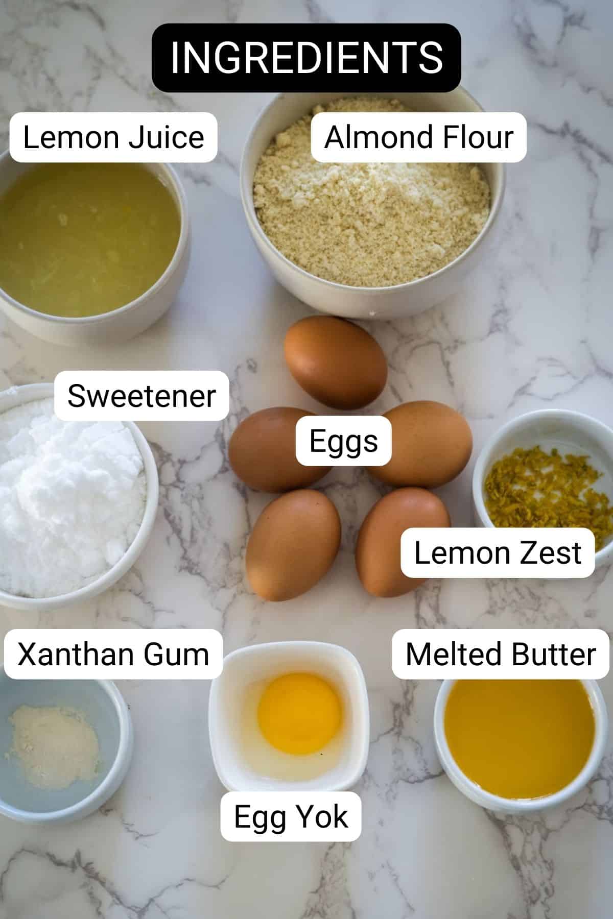 A list of ingredients for a banana bread recipe.