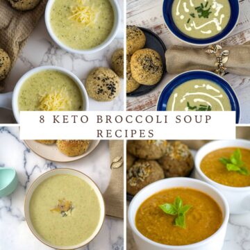 a collection of keto broccoli soup recipes